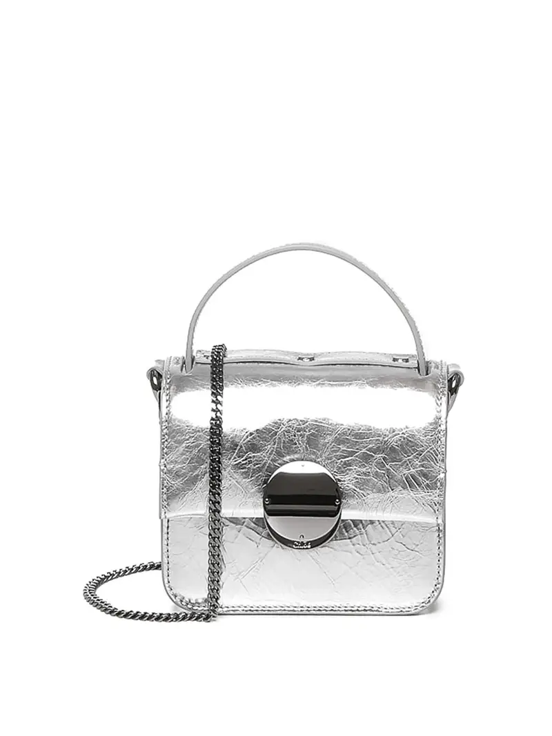 Borsa Penelope Micro Con Patta Argento