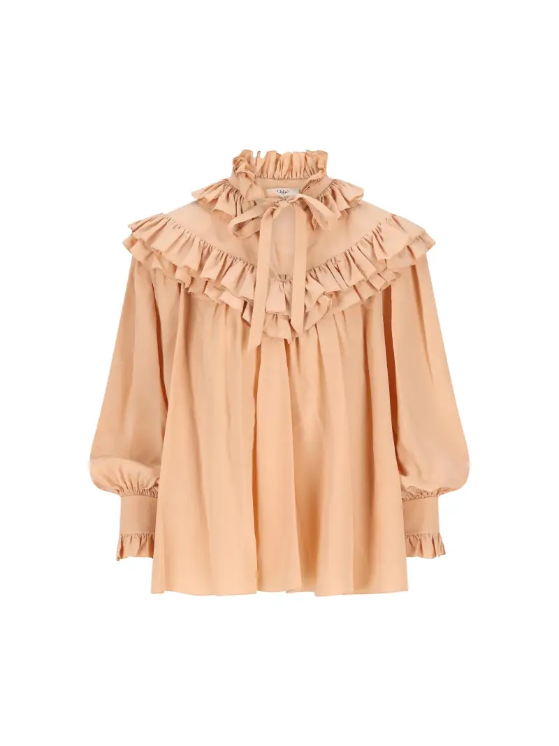 Camicia Oversize Con Volant ROSA