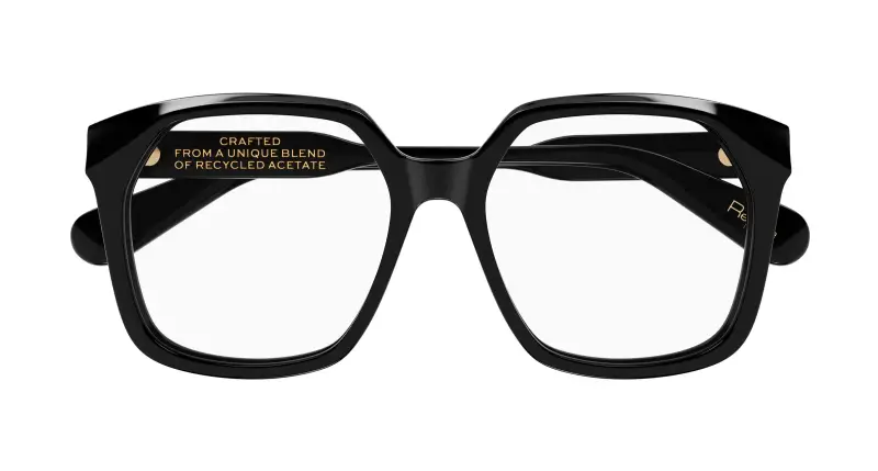 Donna Chloé CH0263O 008 Montature da vista Acetato Nero Trasparente Squadrata miniatura 2