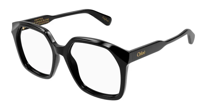 Donna Chloé CH0263O 008 Montature da vista Acetato Nero Trasparente Squadrata