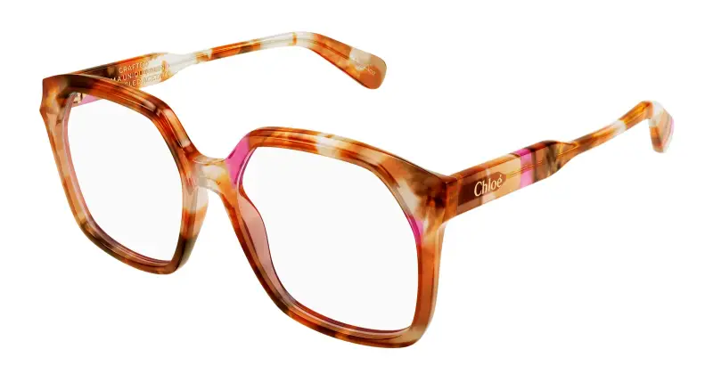 Donna Chloé CH0263O 010 Montature da vista Acetato Havana Trasparente Squadrata