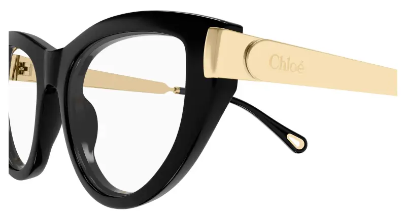 Donna Chloé CH0352O 001 Montature da vista Acetato Nero Trasparente Cat Eye miniatura 3