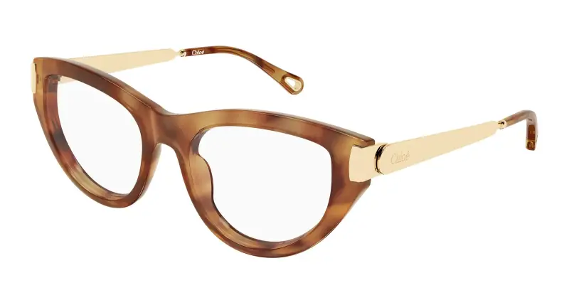 Donna Chloé CH0352O 002 Montature da vista Acetato Havana Trasparente Cat Eye