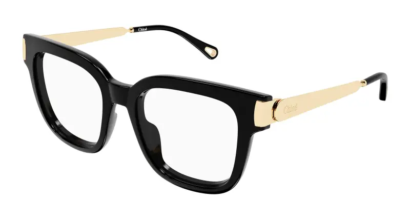 Donna Chloé CH0353O 001 Montature da vista Acetato Nero Trasparente Squadrata