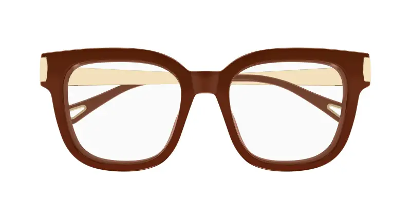 Donna Chloé CH0353O 003 Montature da vista Acetato Marrone Trasparente Squadrata miniatura 2