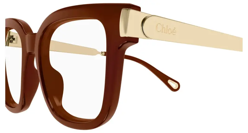 Donna Chloé CH0353O 003 Montature da vista Acetato Marrone Trasparente Squadrata miniatura 3