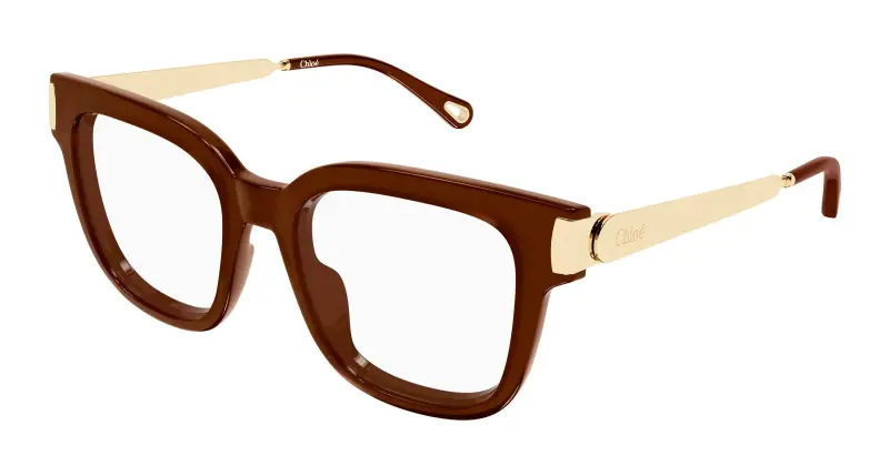 Donna Chloé CH0353O 003 Montature da vista Acetato Marrone Trasparente Squadrata