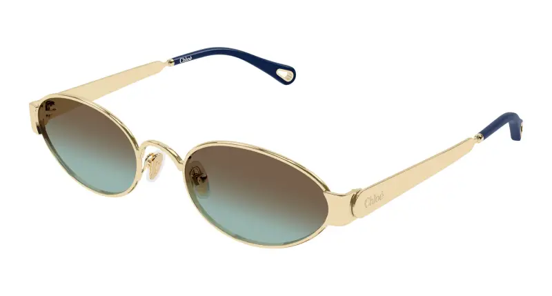 Donna Chloé CH0355S 003 Occhiali da sole Metallo Oro Marrone Rotonda