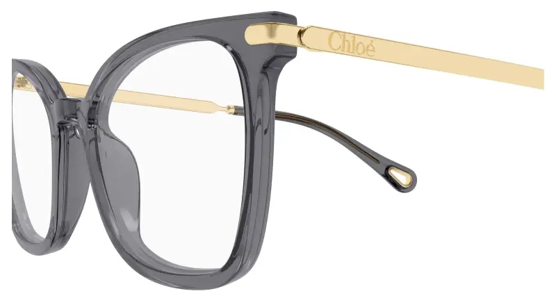 Donna Chloé CH0360O 001 Montature da vista Acetato Grigio Trasparente Squadrata miniatura 3