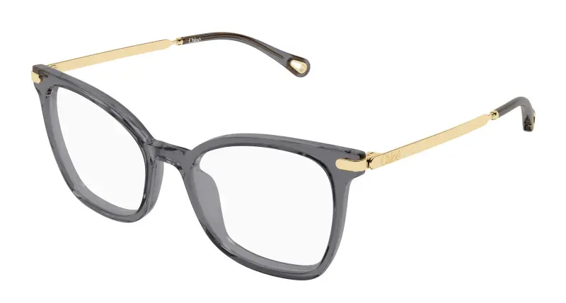 Donna Chloé CH0360O 001 Montature da vista Acetato Grigio Trasparente Squadrata