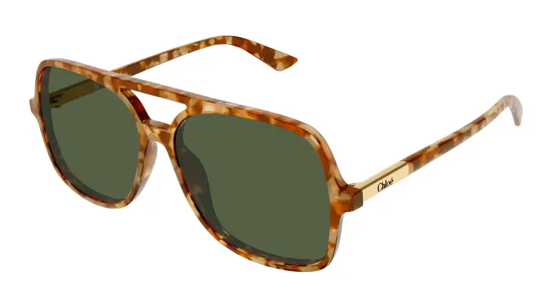 Donna Chloé CH0364S 003 Occhiali da sole Acetato Havana Verde Pilot