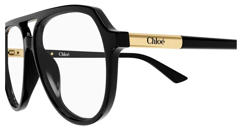 Donna Chloé CH0366O 001 Montature da vista Acetato Nero Trasparente Pilot miniatura 3