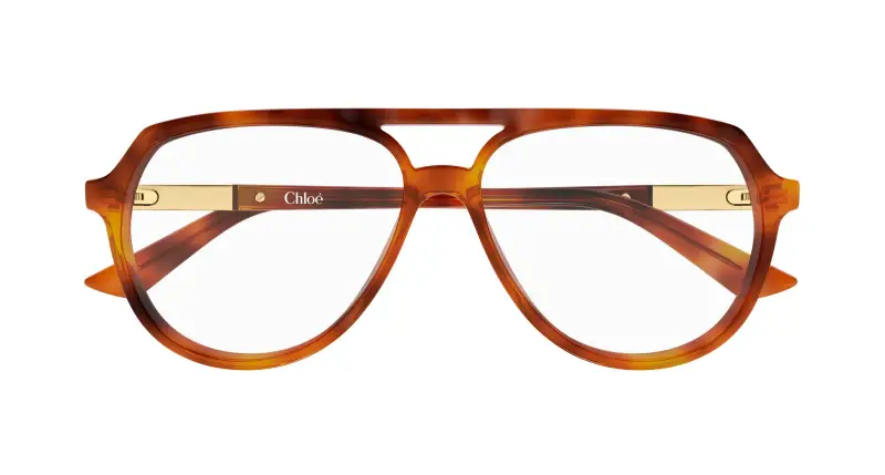 Donna Chloé CH0366O 002 Montature da vista Acetato Havana Trasparente Pilot miniatura 2