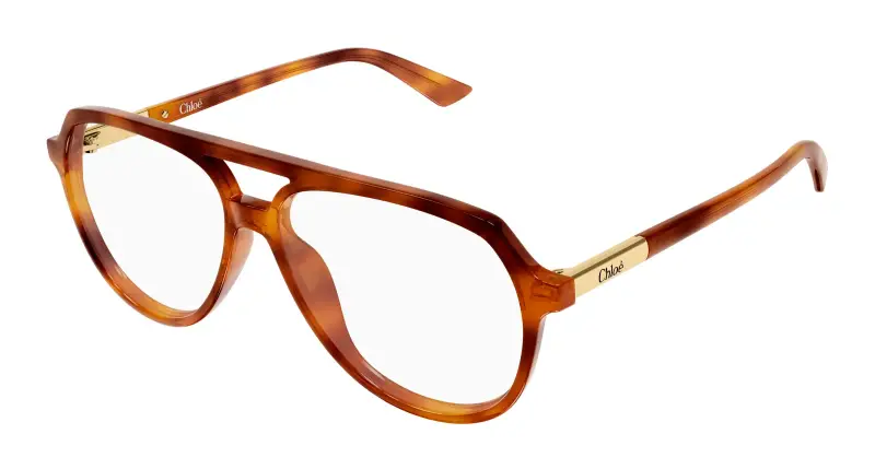 Donna Chloé CH0366O 002 Montature da vista Acetato Havana Trasparente Pilot