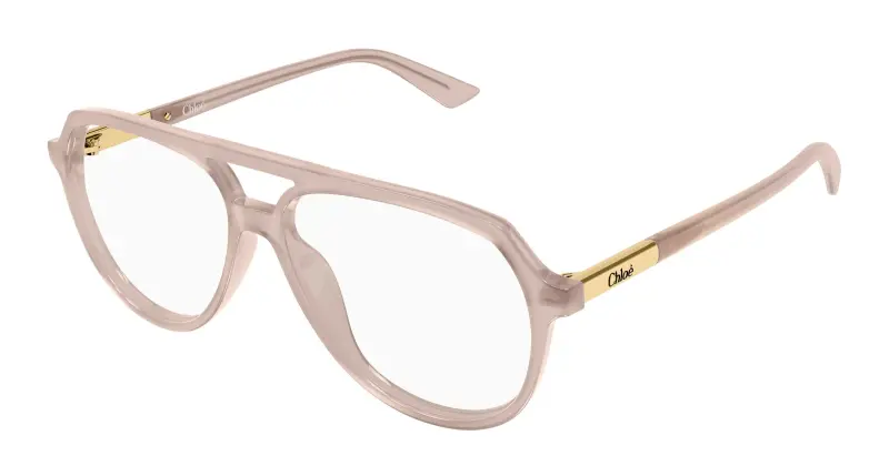 Donna Chloé CH0366O 004 Montature da vista Acetato Beige Trasparente Pilot