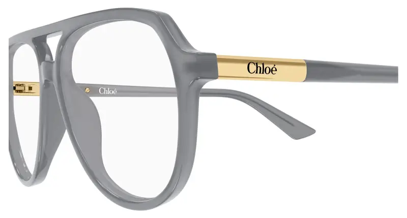 Donna Chloé CH0366O 005 Montature da vista Acetato Grigio Trasparente Pilot miniatura 3