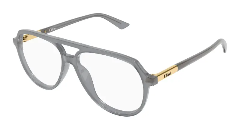 Donna Chloé CH0366O 005 Montature da vista Acetato Grigio Trasparente Pilot
