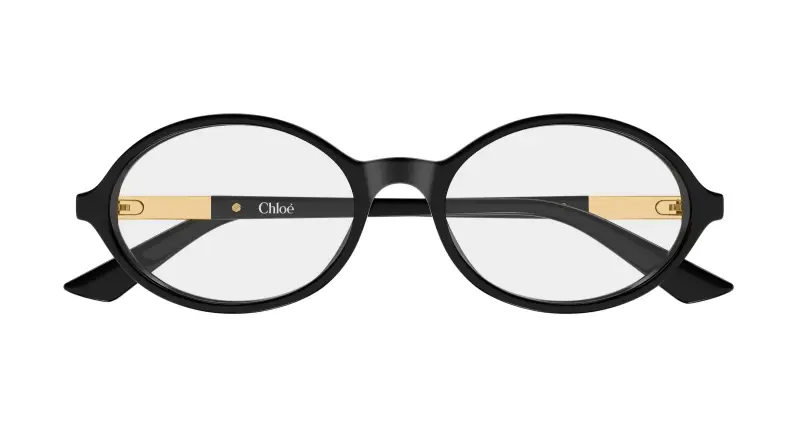 Donna Chloé CH0367O 001 Montature da vista Acetato Nero Trasparente Rotonda miniatura 2
