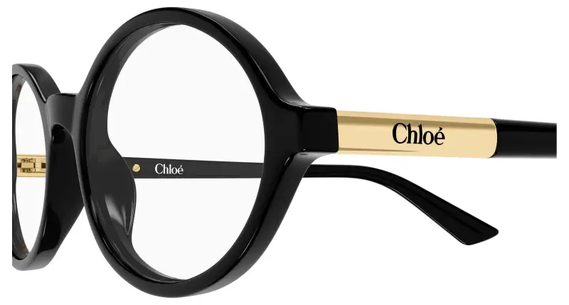 Donna Chloé CH0367O 001 Montature da vista Acetato Nero Trasparente Rotonda miniatura 3