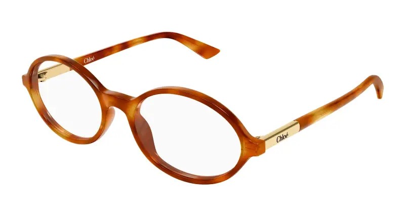 Donna Chloé CH0367O 002 Montature da vista Acetato Havana Trasparente Rotonda