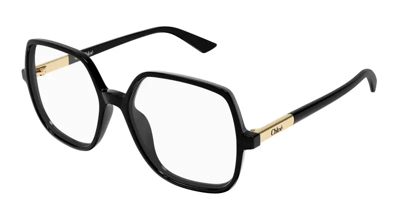 Donna Chloé CH0368O 001 Montature da vista Acetato Nero Trasparente Geometrica