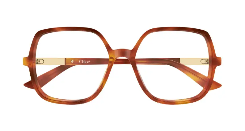Donna Chloé CH0368O 002 Montature da vista Acetato Havana Trasparente Geometrica miniatura 2