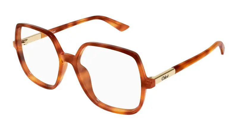 Donna Chloé CH0368O 002 Montature da vista Acetato Havana Trasparente Geometrica