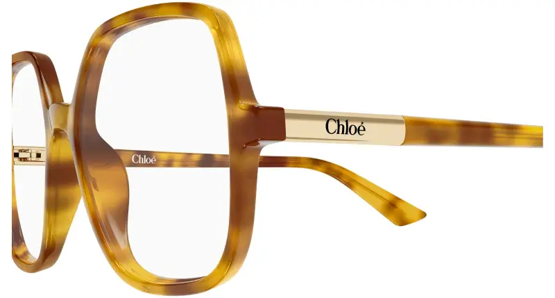 Donna Chloé CH0368O 003 Montature da vista Acetato Havana Trasparente Geometrica miniatura 3