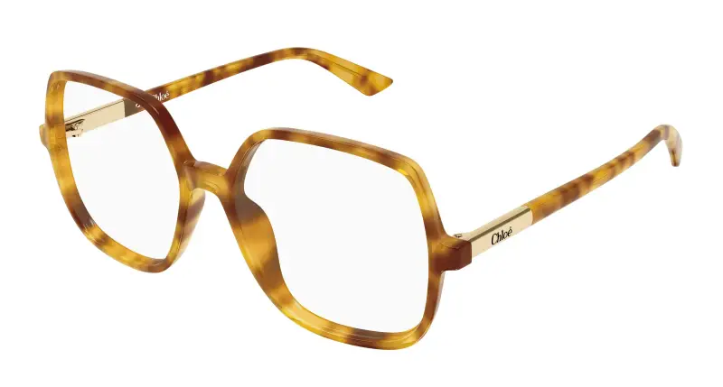 Donna Chloé CH0368O 003 Montature da vista Acetato Havana Trasparente Geometrica
