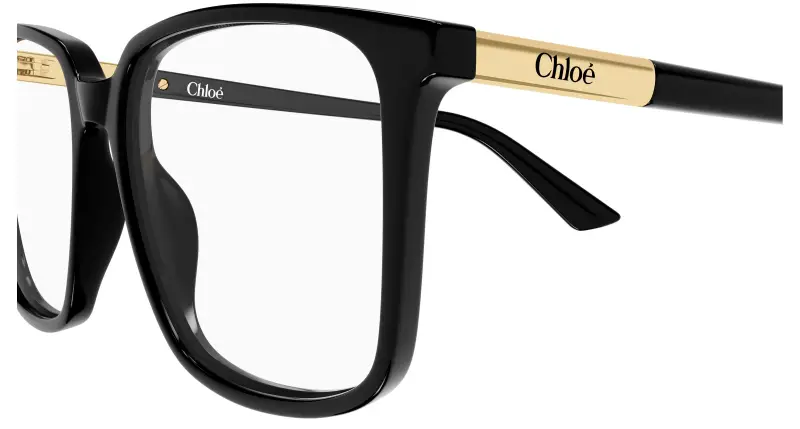 Donna Chloé CH0369O 001 Montature da vista Acetato Nero Trasparente Squadrata miniatura 3