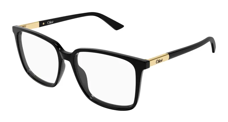 Donna Chloé CH0369O 001 Montature da vista Acetato Nero Trasparente Squadrata