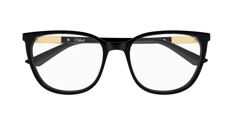 Donna Chloé CH0370OL 006 Montature da vista Acetato Nero Trasparente Cat Eye miniatura 2