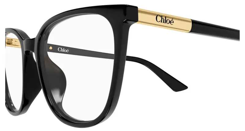 Donna Chloé CH0370OL 006 Montature da vista Acetato Nero Trasparente Cat Eye miniatura 3