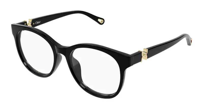 Donna Chloé CH0375O 001 Montature da vista Acetato Nero Trasparente Rotonda