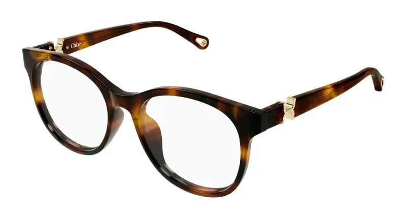 Donna Chloé CH0375O 002 Montature da vista Acetato Havana Trasparente Rotonda