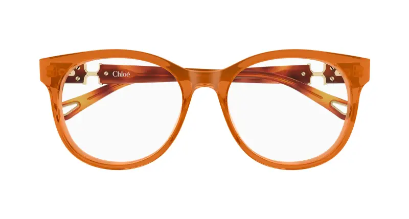 Donna Chloé CH0375O 004 Montature da vista Acetato Marrone Trasparente Rotonda miniatura 2