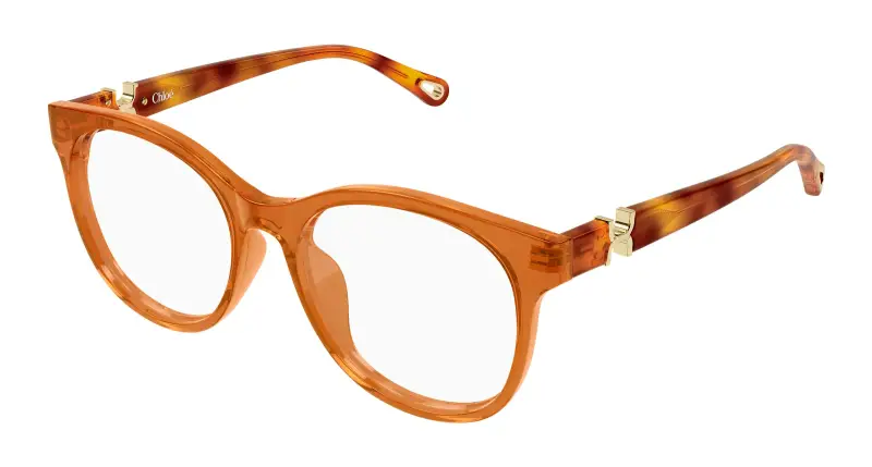 Donna Chloé CH0375O 004 Montature da vista Acetato Marrone Trasparente Rotonda