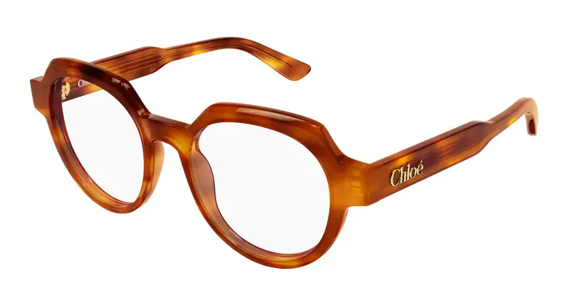 Donna Chloé CH0379O 002 Montature da vista Acetato Havana Trasparente Geometrica
