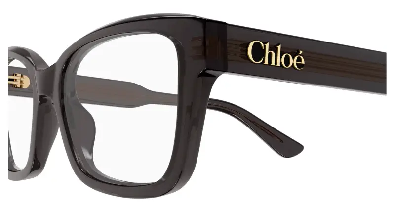 Donna Chloé CH0380O 001 Montature da vista Acetato Grigio Trasparente Cat Eye miniatura 3