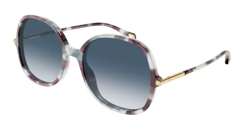 Donna Chloé CH0383S 001 Occhiali da sole Acetato Havana Blu Rotonda