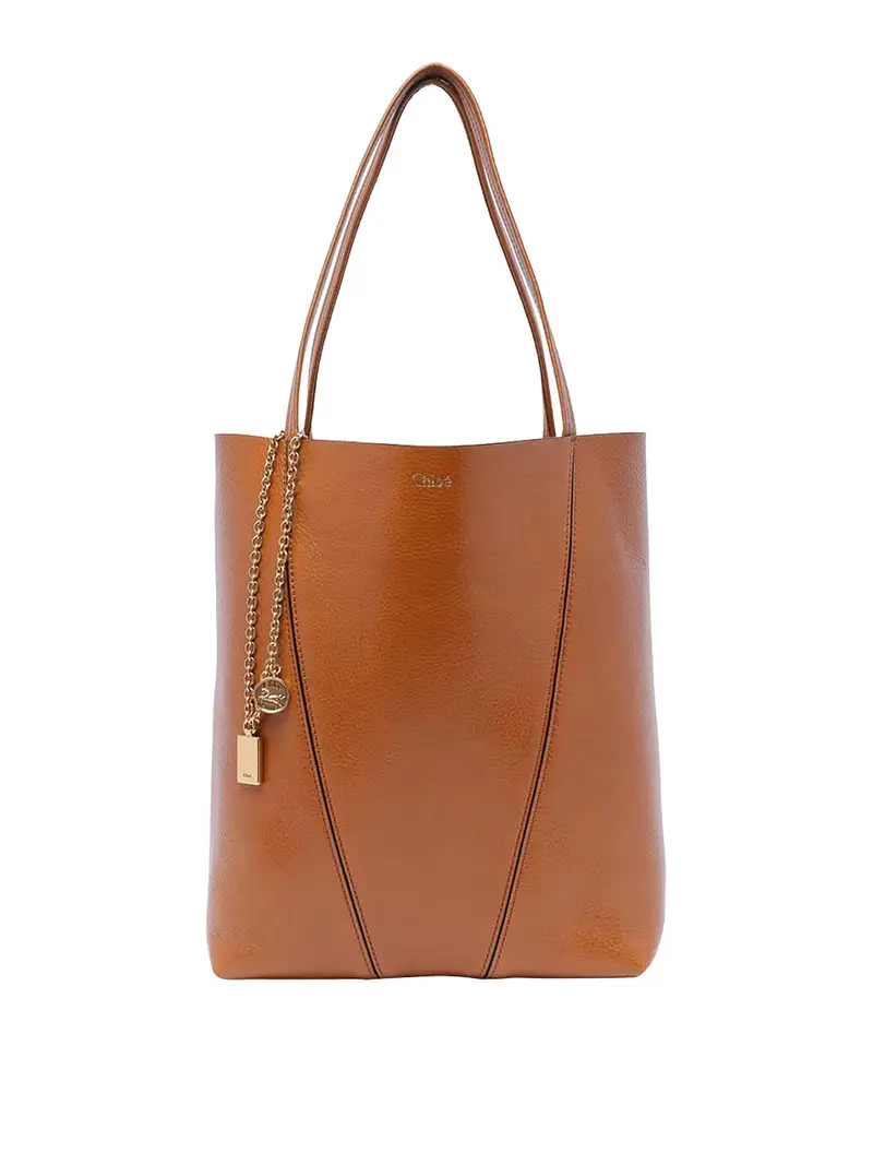 E spin tote bag Marrone