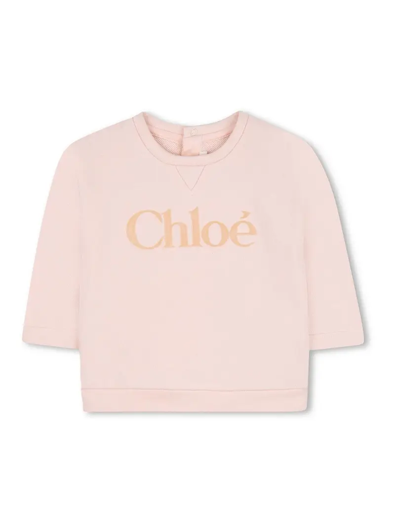 Felpa Con Logo Color Carne E Neutri