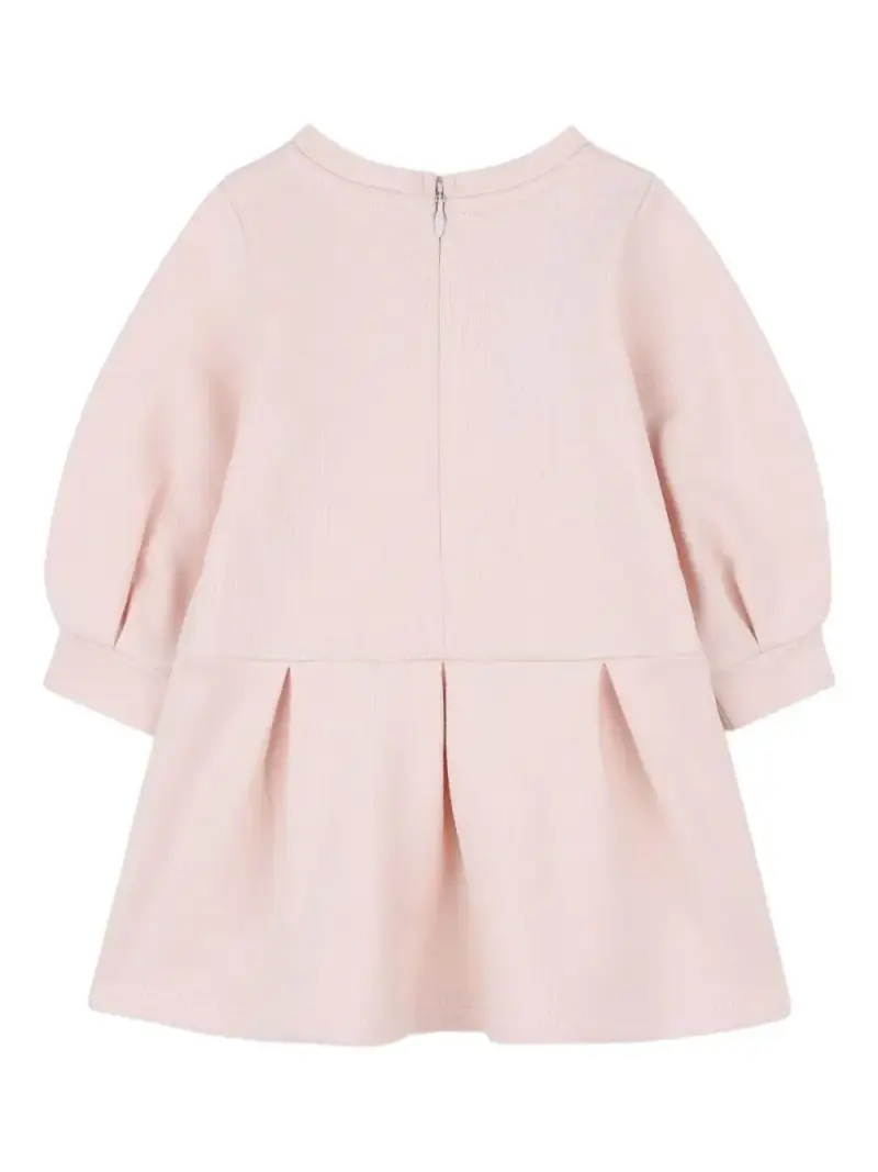 Abito con Logo Stampato e Maniche a Palloncino Rosa petalo miniatura 2