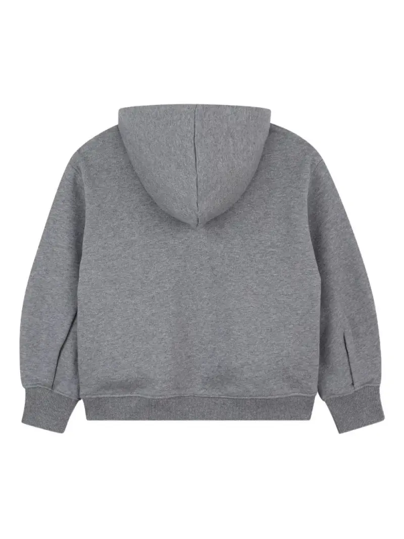 Felpa con Cappuccio e Logo Stampato Grigia miniatura 2