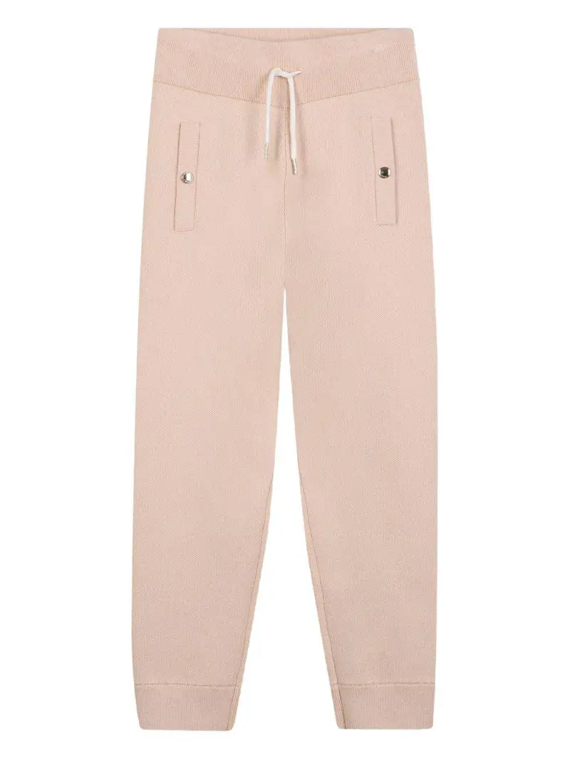 Pantaloni con Logo e Chiusura a Coulisse Beige