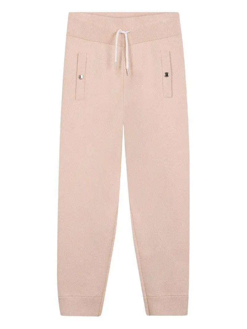 Pantaloni con Logo e Chiusura a Coulisse Beige