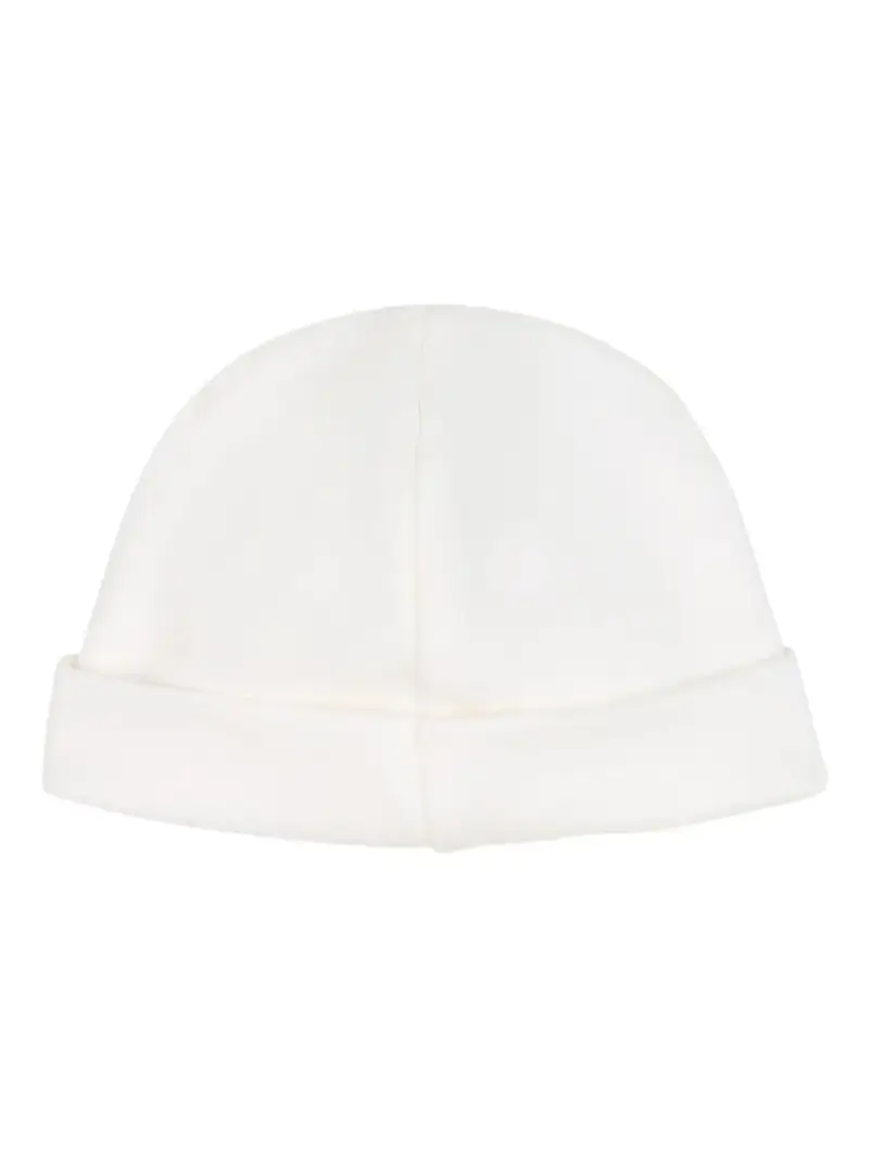 Pigiama in Cotone con Bavaglino e Cappello Coordinati Bianco sporco miniatura 2