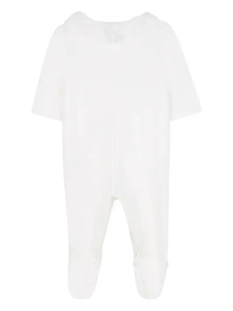 Pigiama in Cotone con Bavaglino e Cappello Coordinati Bianco sporco miniatura 3