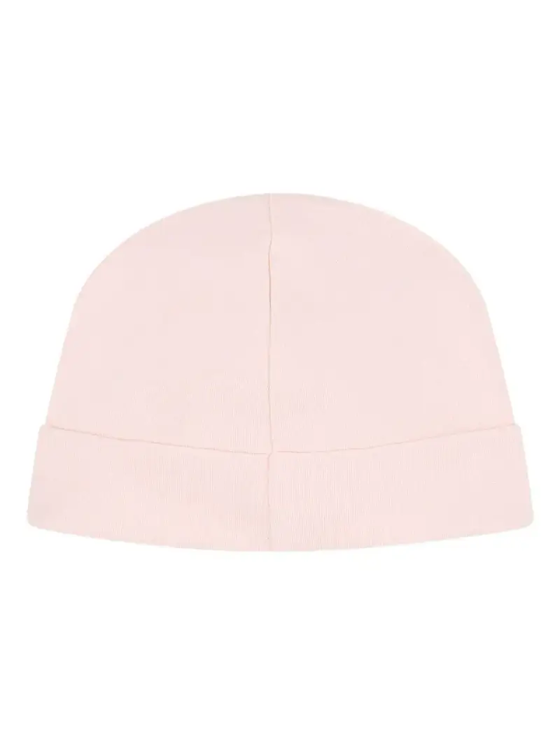 Set Neonato a Coste con Logo Ricamato Rosa Cipria miniatura 3