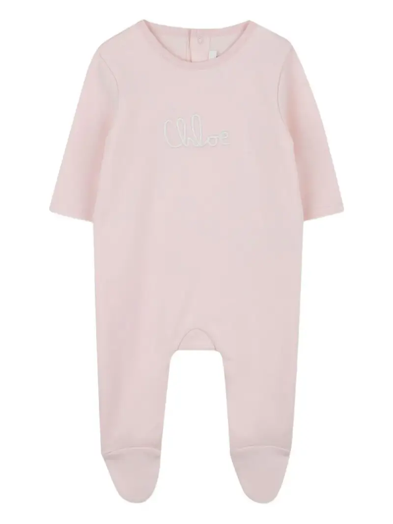 Set Neonato con Logo Ricamato e Coperta Coordinata Rosa Cipria miniatura 2